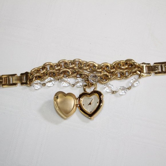 Guess Gold Tone Covered Capped  G Watch Charm Bracelet G95367L - Picture 10 of 12